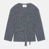 Kimono Jas Dames Tweed Blauw Harley