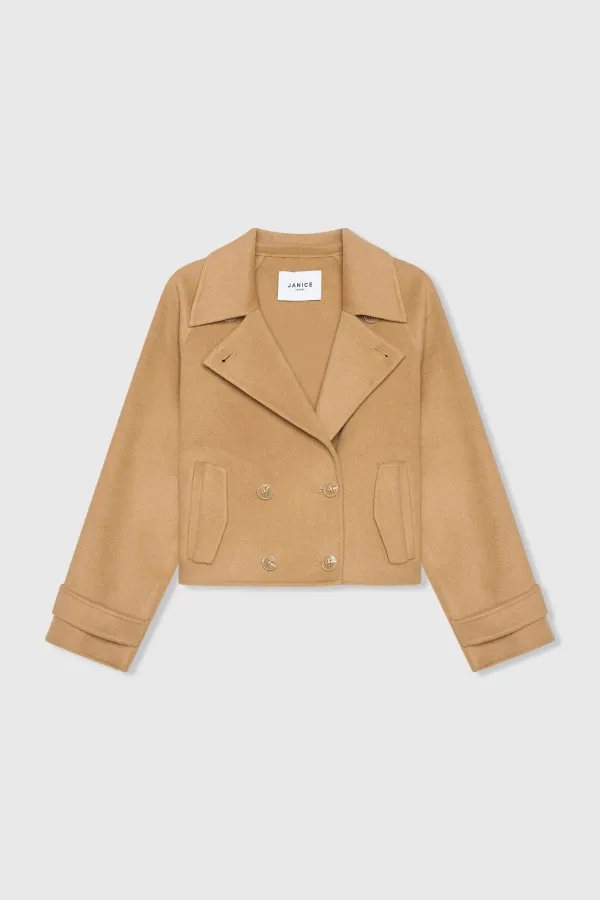 Korte Cashmere Jas Trenchcoat Double Face Floyd Camel