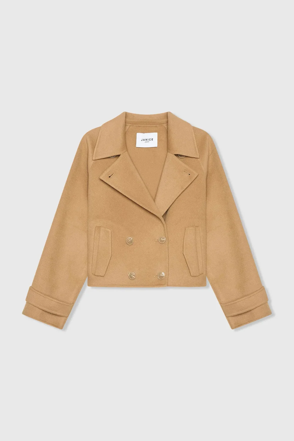Korte Cashmere Jas Trenchcoat Double Face Floyd Camel