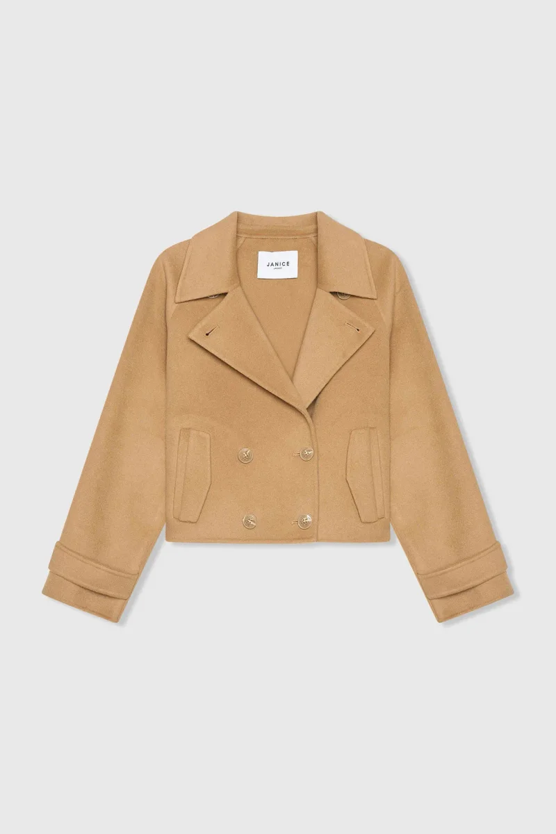 Korte Cashmere Jas Trenchcoat Double Face Floyd Camel