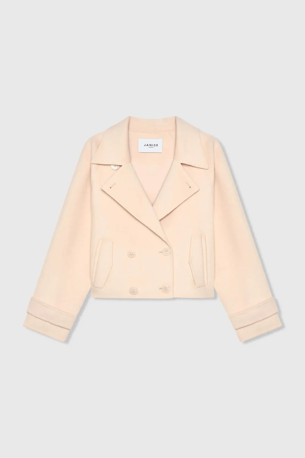 Korte Cashmere Jas Trenchcoat Double Face Peach Floyd