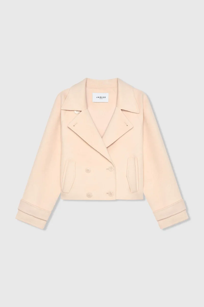 Korte Cashmere Jas Trenchcoat Double Face Peach Floyd