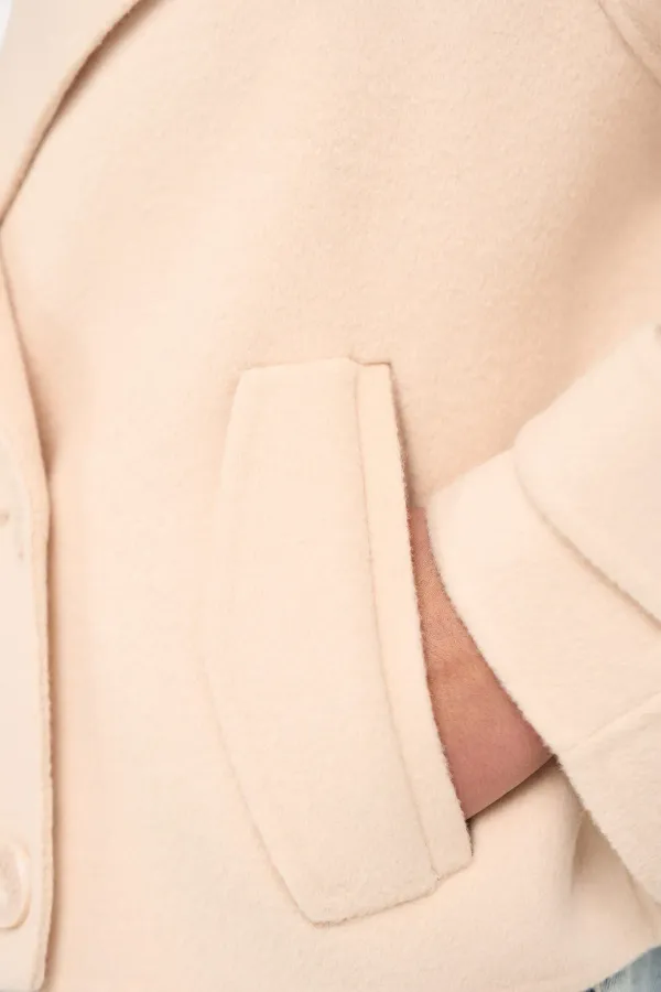 Korte Cashmere Jas Trenchcoat Double Face Peach Floyd