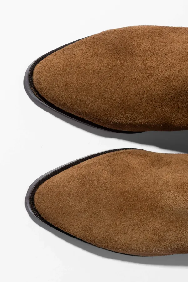 Leren Western Laars Dames Hayden Suede Cognac