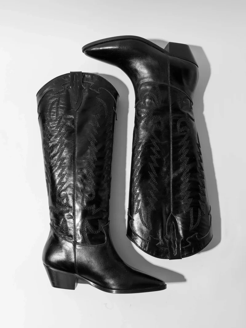 Leren Western Laars Dames Hayden Zwart