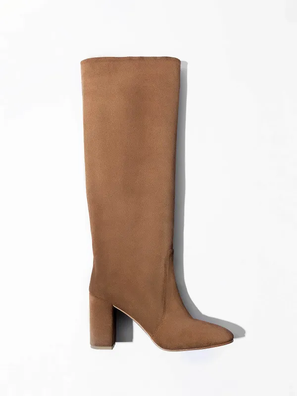 Laars Dames Hoog Leer Roman Suede Cognac