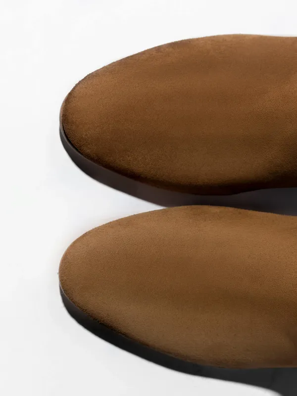 Laars Dames Hoog Leer Roman Suede Cognac
