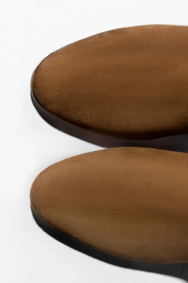 Laars Dames Hoog Leer Roman Suede Cognac