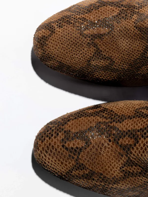 Laars Dames Hoog Leer Roman Slangenprint