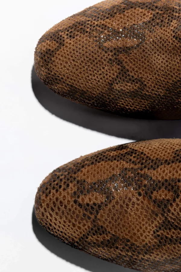 Laars Dames Hoog Leer Roman Slangenprint