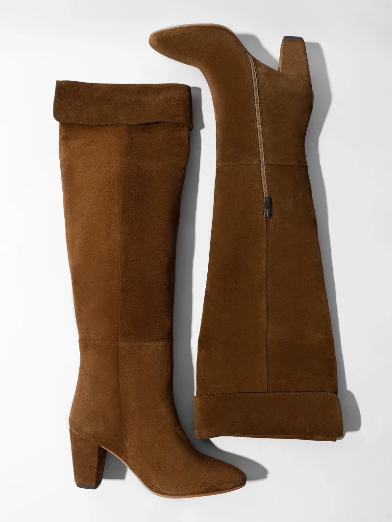 Suede Overknee Laarzen Cody Cognac