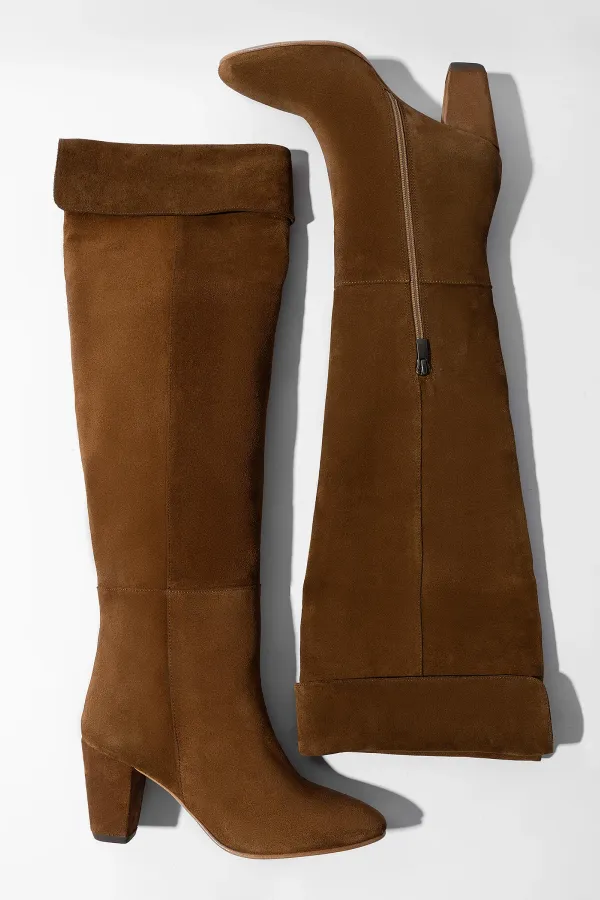 Suede Overknee Laarzen Cody Cognac