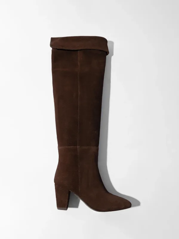 Suede Overknee Laarzen Cody Donker Bruin