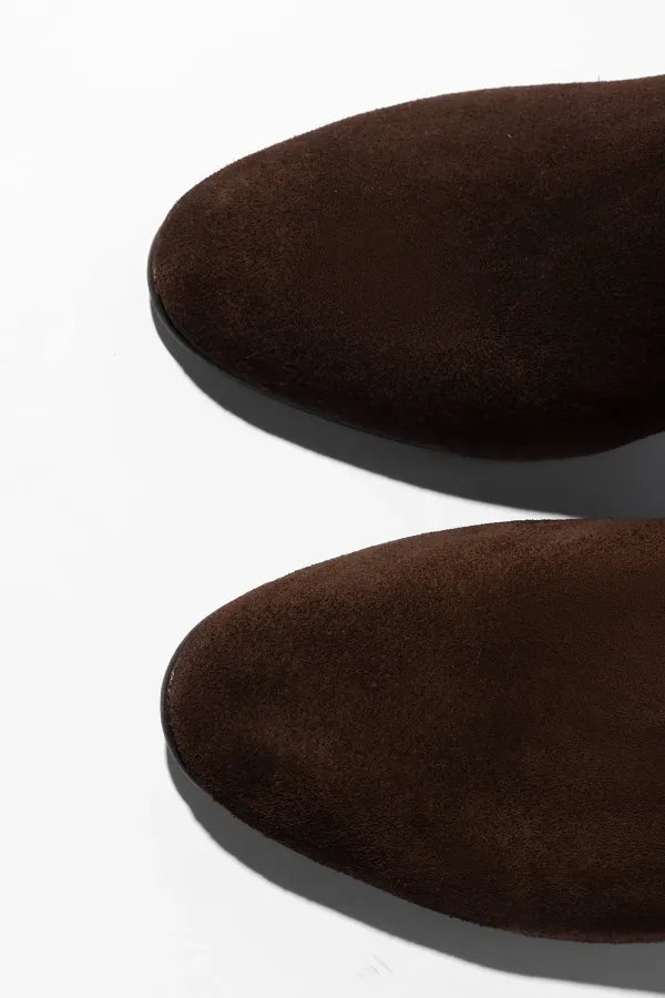 Suede Overknee Laarzen Cody Donker Bruin