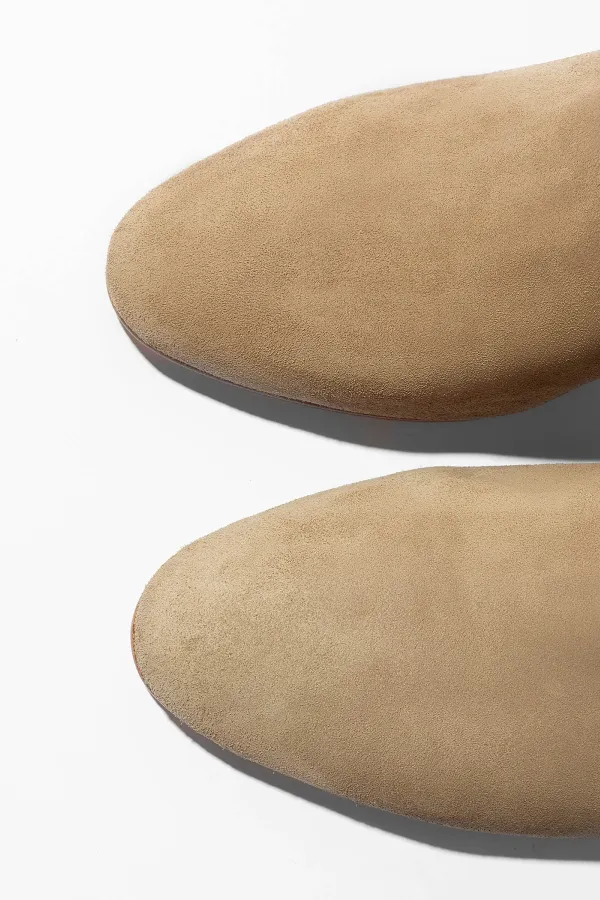 Laars Dames Hoog Leer Roman Suede Beige