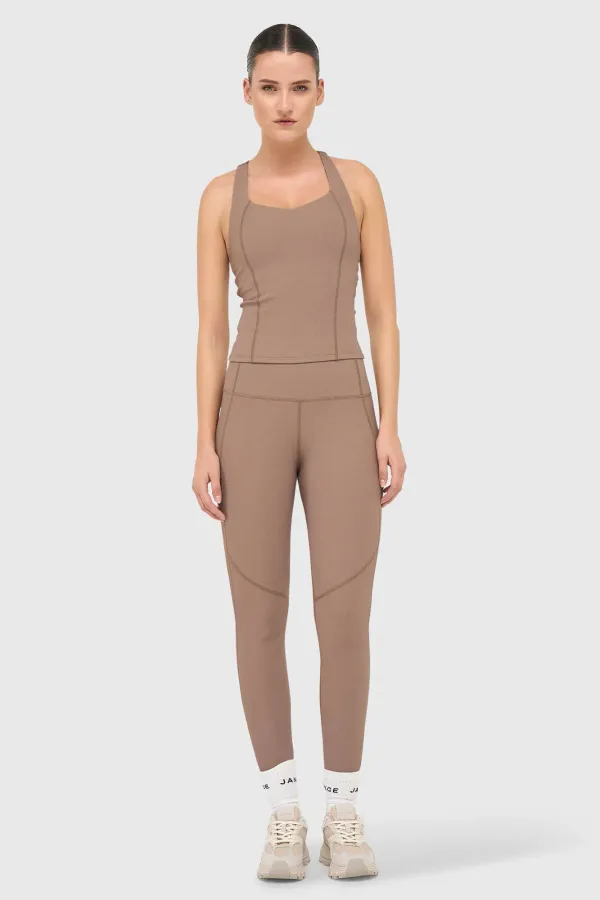 Legging Dames Sport Active Wear Ye Bruin Rib