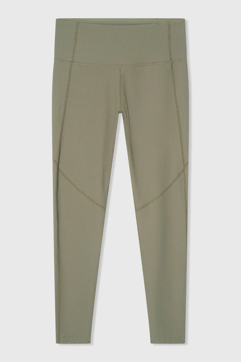 Legging Dames Sport Active Wear Ye Groen Rib