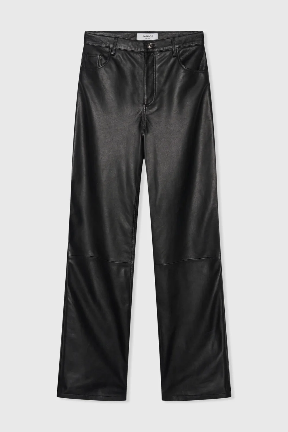 Leren Broek Dames Rechte Pijp Jason Zwart