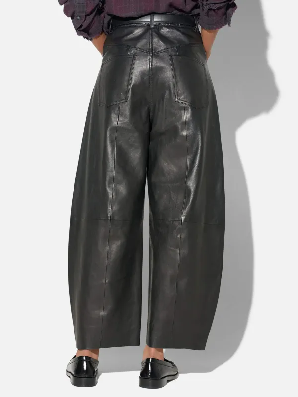 Leren Dames Broek Barrel Billy Zwart