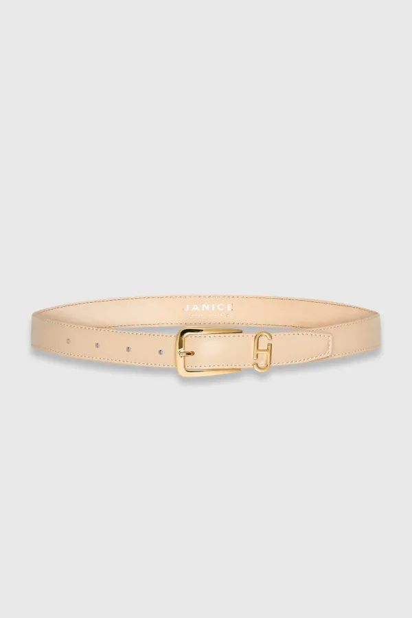 Leren Dames Riem Colby Creme