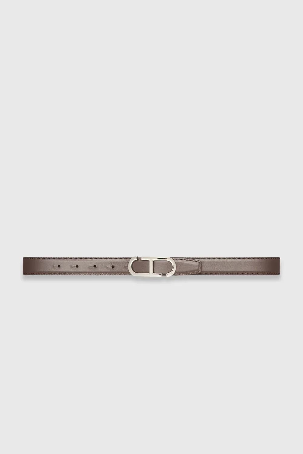 Leren Dames Riem Reversible Zwart Bruin Zilver Trophy Buckle