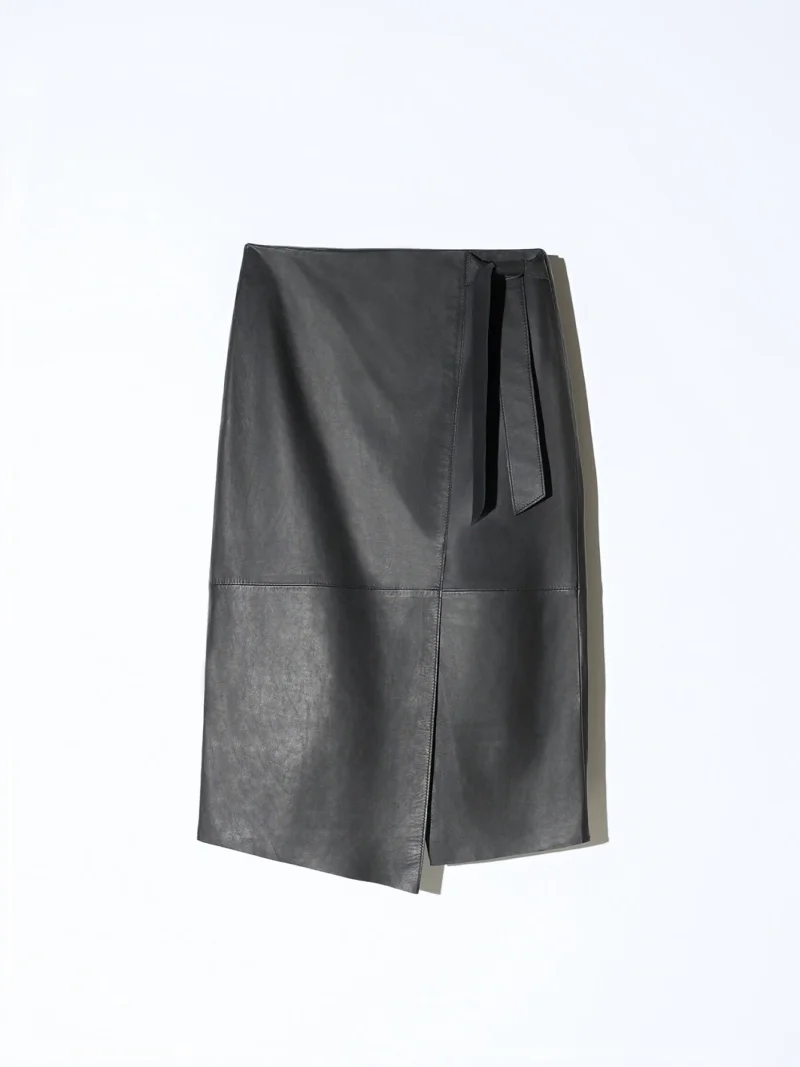 Leren Dames Rok Madden Zwart