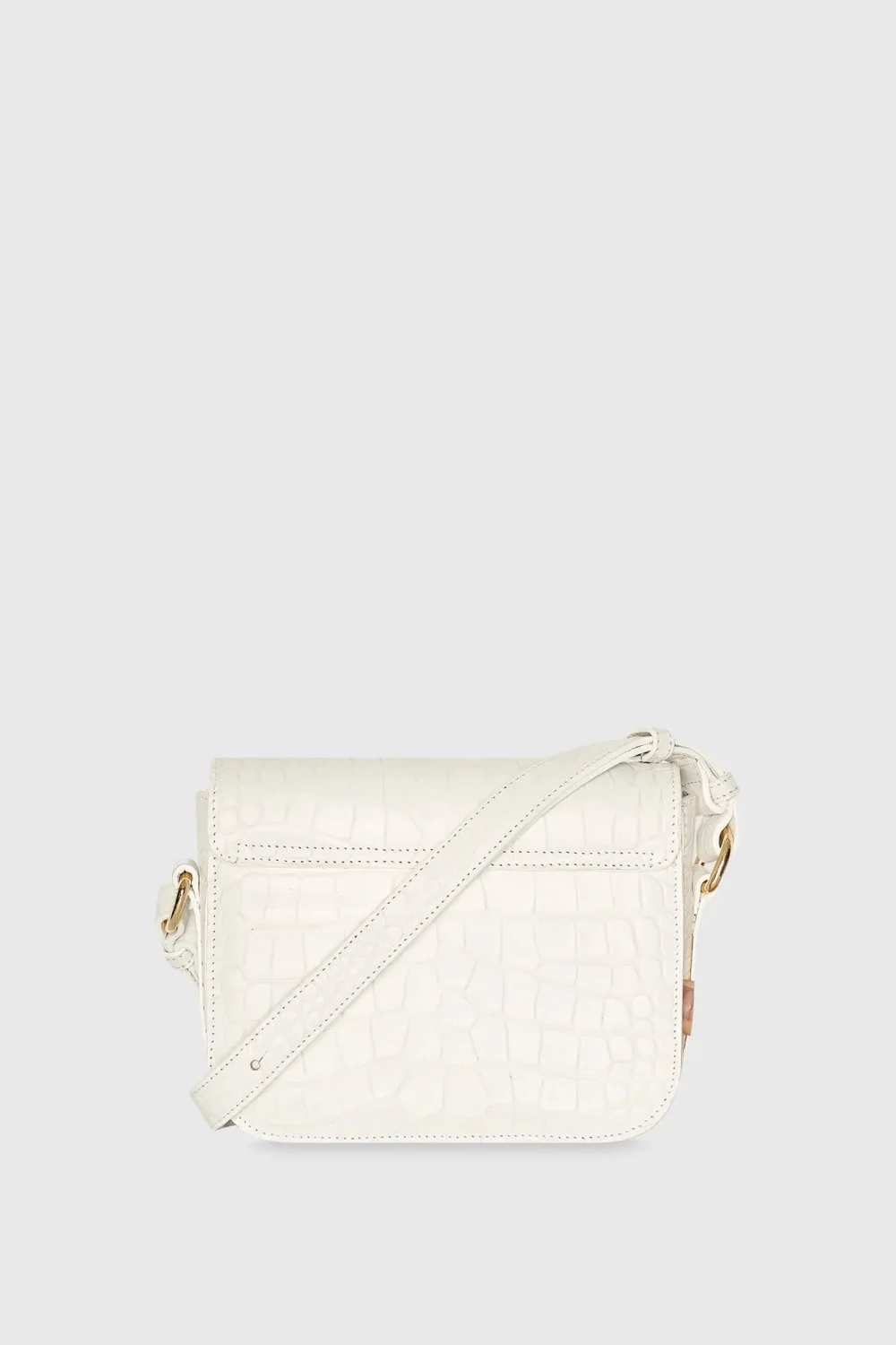 Leren Dames Tas Elias Croco Off White
