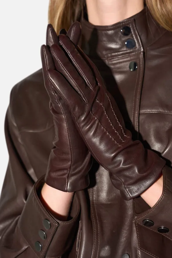 Leren Handschoenen Dames Atlas Bruin