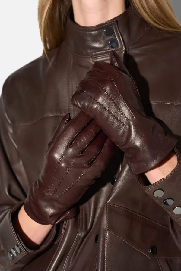 Leren Handschoenen Dames Atlas Bruin
