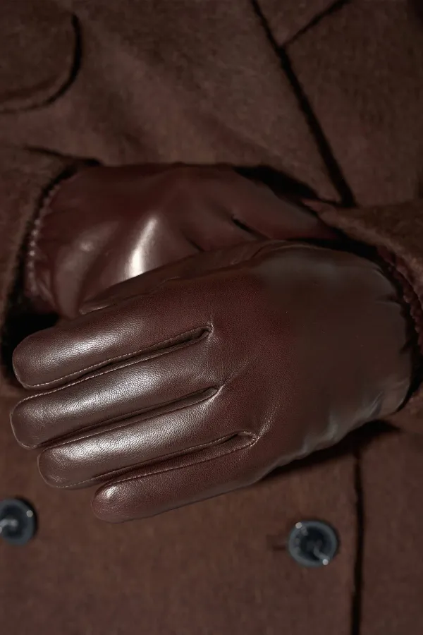 Leren Handschoenen Dames Hawk Bruin