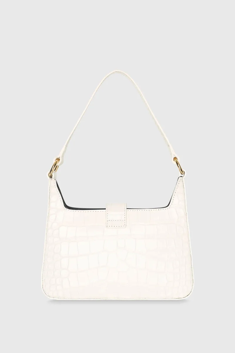 Leren Handtas Off White Croco Conan