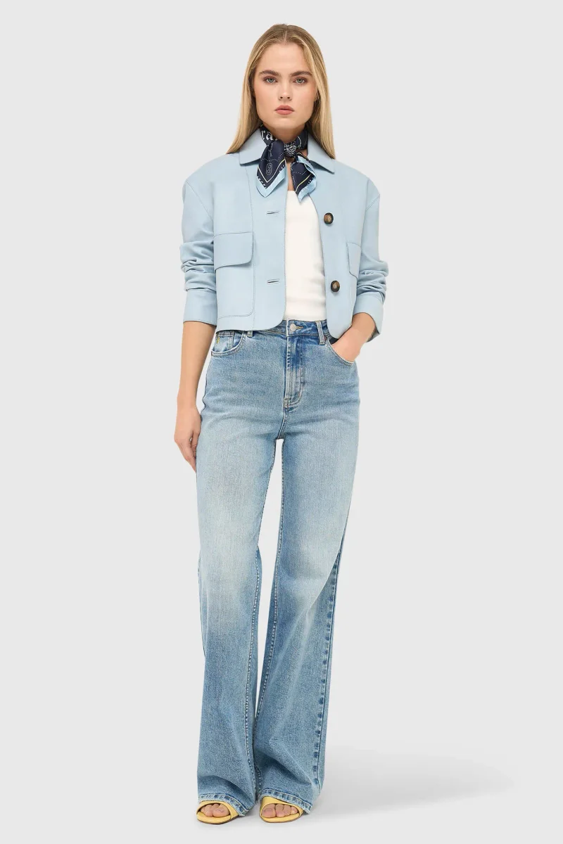 Leren Jas Dames William Blauw