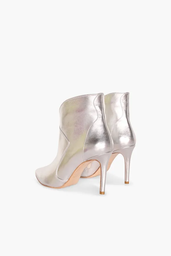 Laarsje Dames Leer Stewart Zilver Metallic