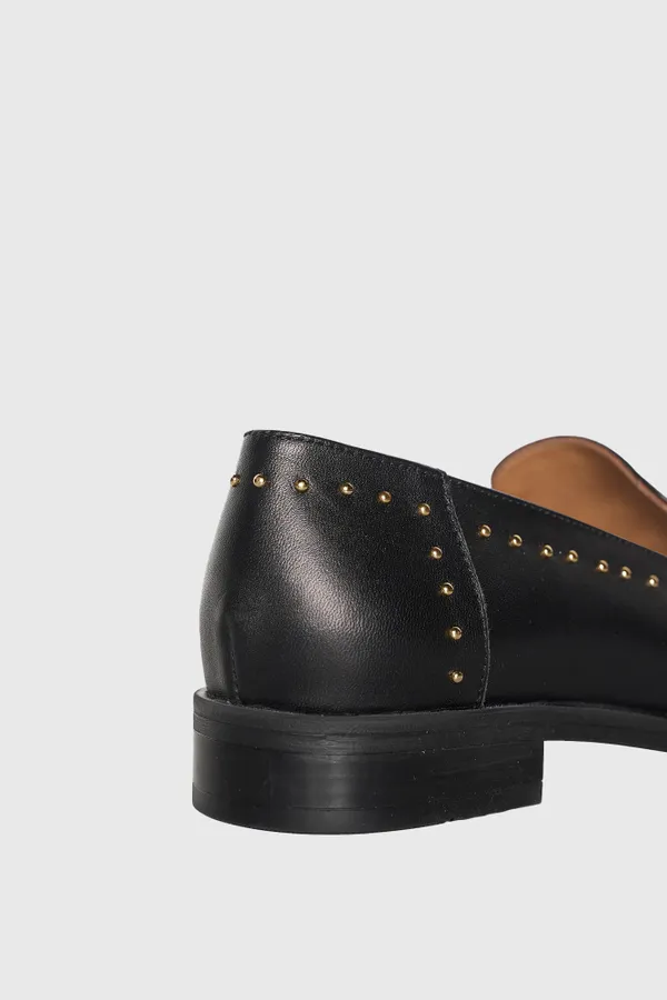 Loafer Dames Leer Studs Blake Zwart