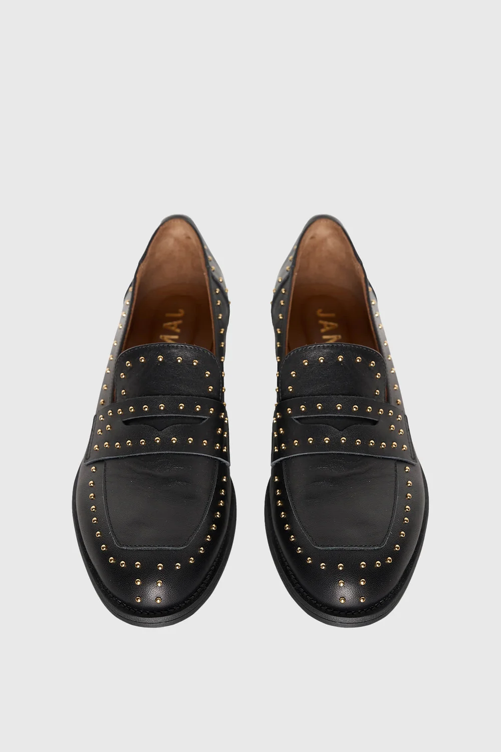 Loafer Dames Leer Studs Blake Zwart