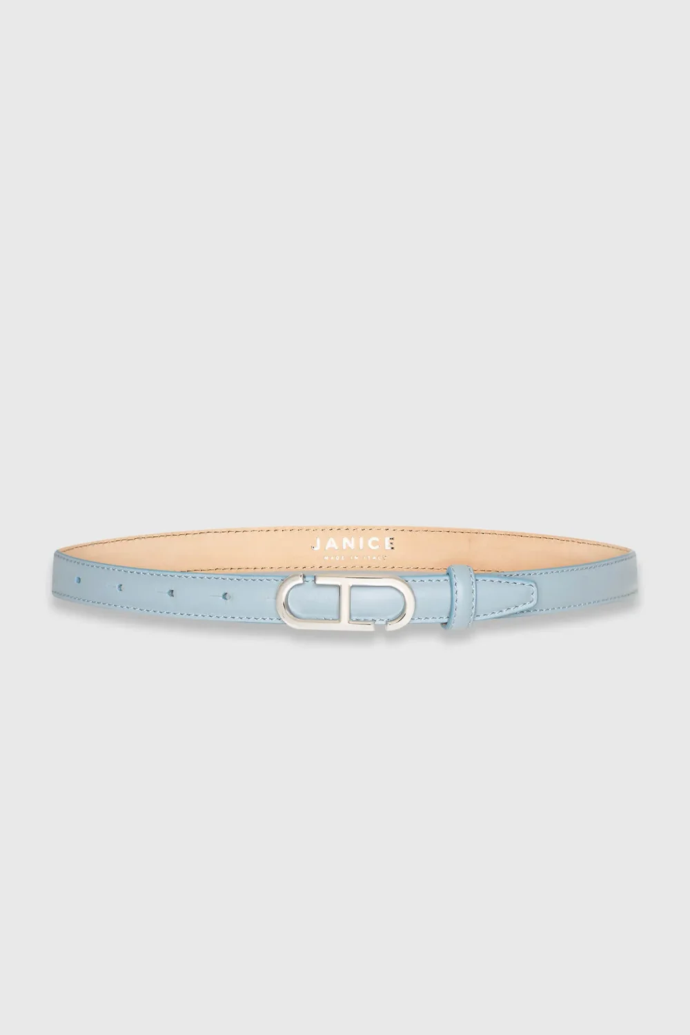 Leren Riem Dames Trophy Buckle Zilver Blauw