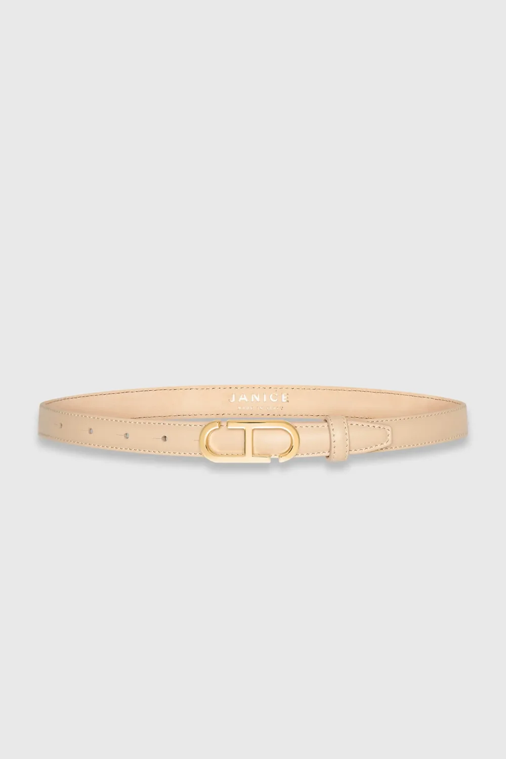Leren Riem Dames Trophy Creme Gouden Buckle
