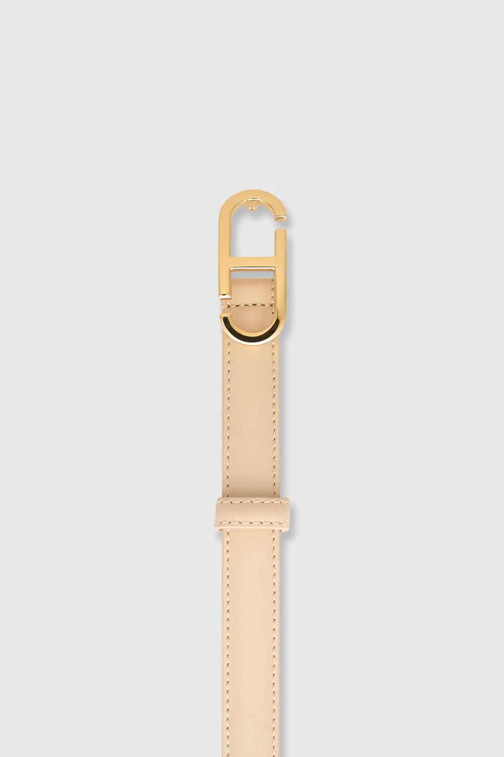 Leren Riem Dames Trophy Creme Gouden Buckle