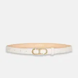 Leren Riem Dames Trophy Off White Croco Brass Buckle