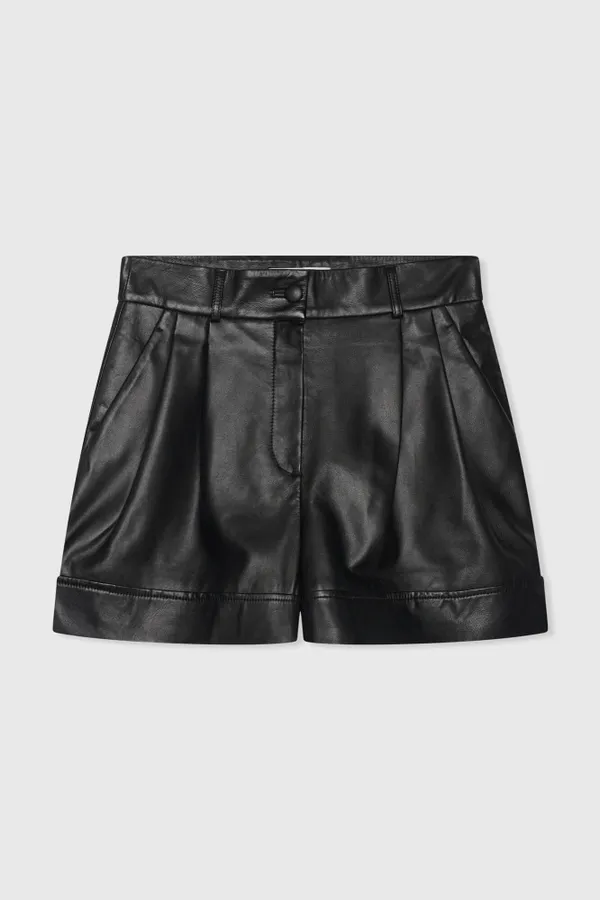 Shortje Dames Leer Arthur Zwart