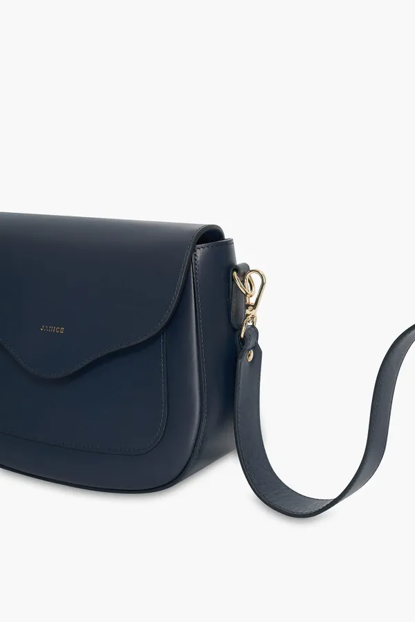 Leren Crossbody Dames Nixon Navy Blue