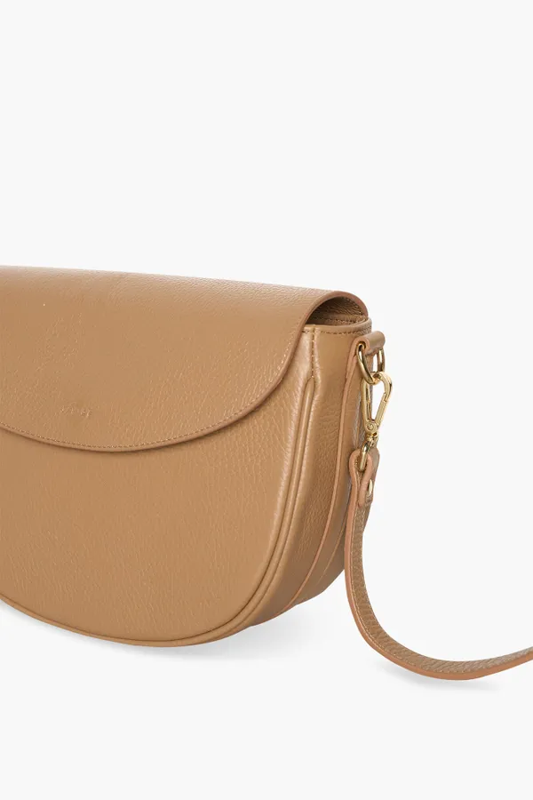 Leren Schoudertas Dames Tayler Cognac