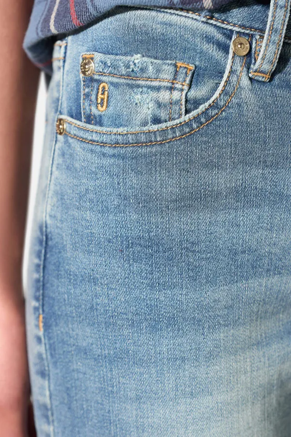 Mom Jeans Dames Mid Rise Blauw Cooper 114