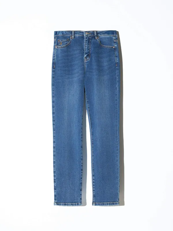 Mom Jeans Dames Mid Rise Blauw Cooper 258