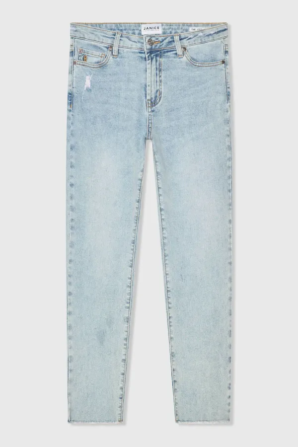 Mom Jeans Dames Mid Rise Stretch Cooper Blauw 565