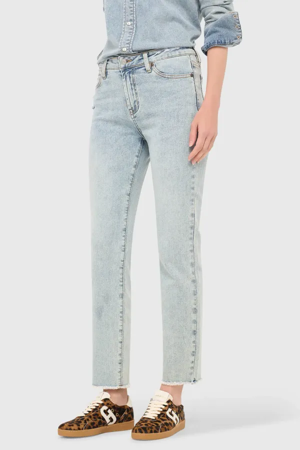 Mom Jeans Dames Mid Rise Stretch Cooper Blauw 565