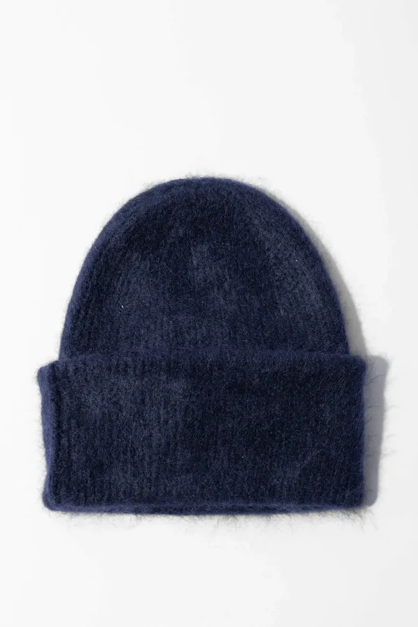 Cashmere Muts Brushed Jett Donker Blauw