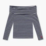 Newton Top Strepen Donker Blauw