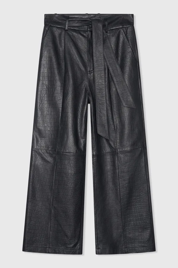 Nolan Zwart Croco Leer