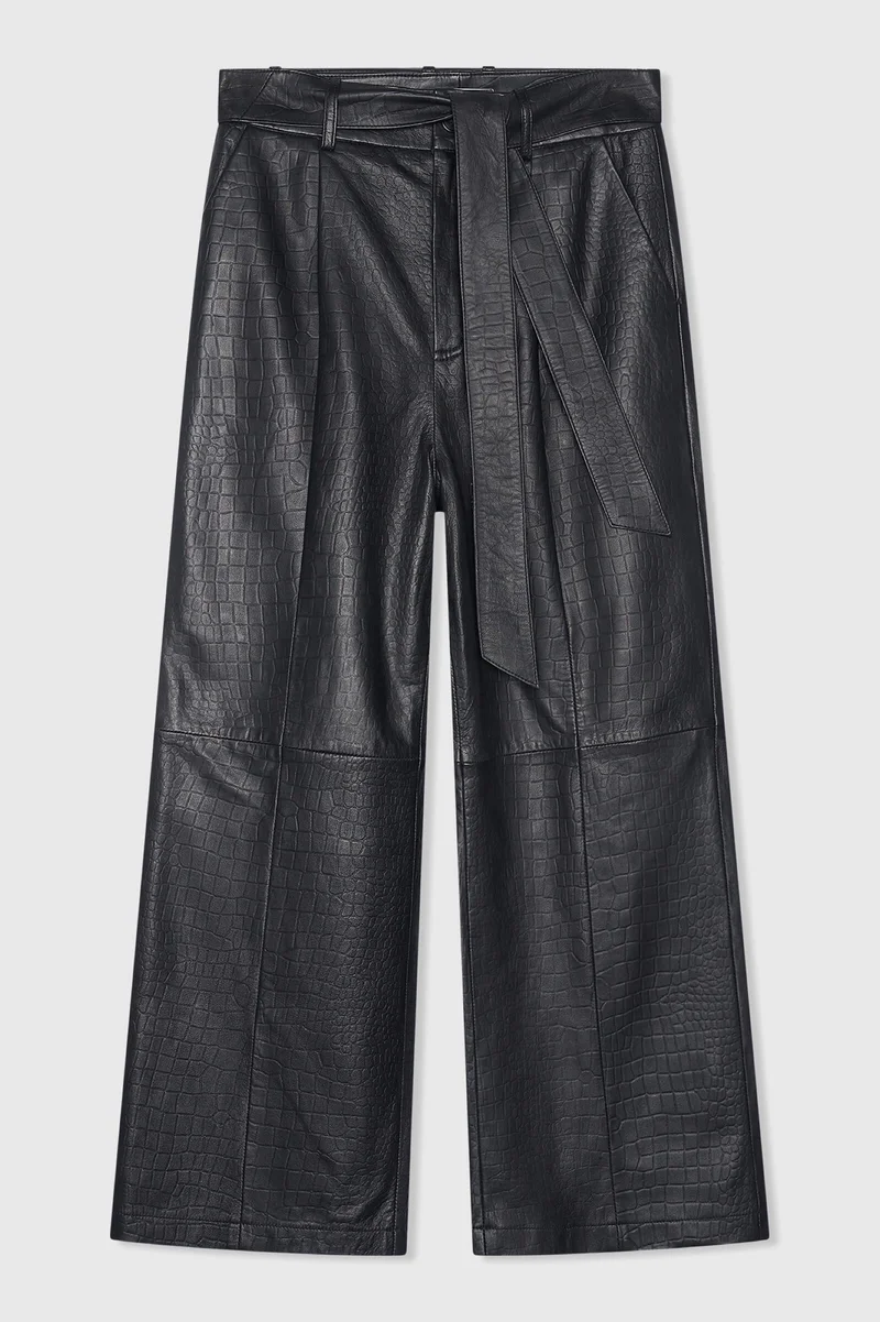 Nolan Zwart Croco Leer